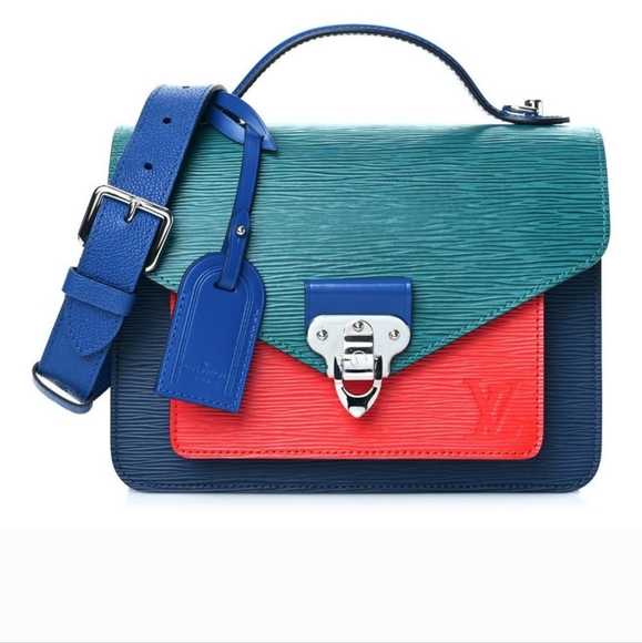 BNEW UNUSED LOUIS VUITTON LV BLUE MONCEAU LUGGAGE TAG with STAMP - Picture 8 of 8